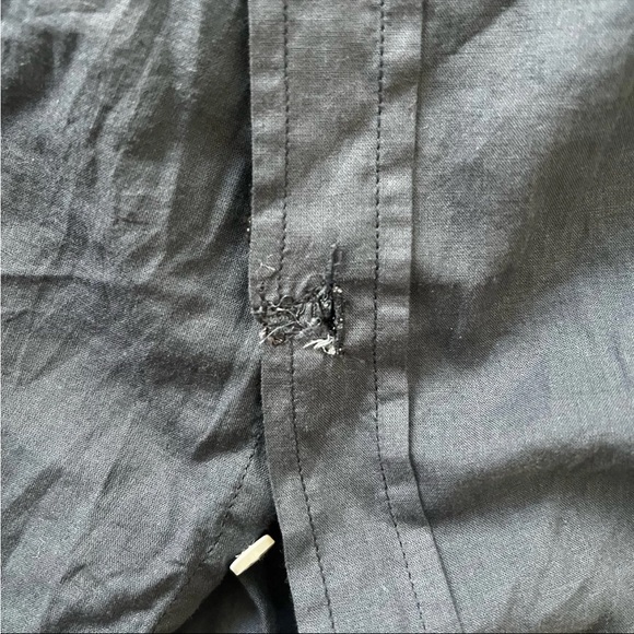 Frank & Eileen Rory Womens Maxi Shirt Dress M Organic Cotton Navy Blue FLAW - Picture 13 of 14